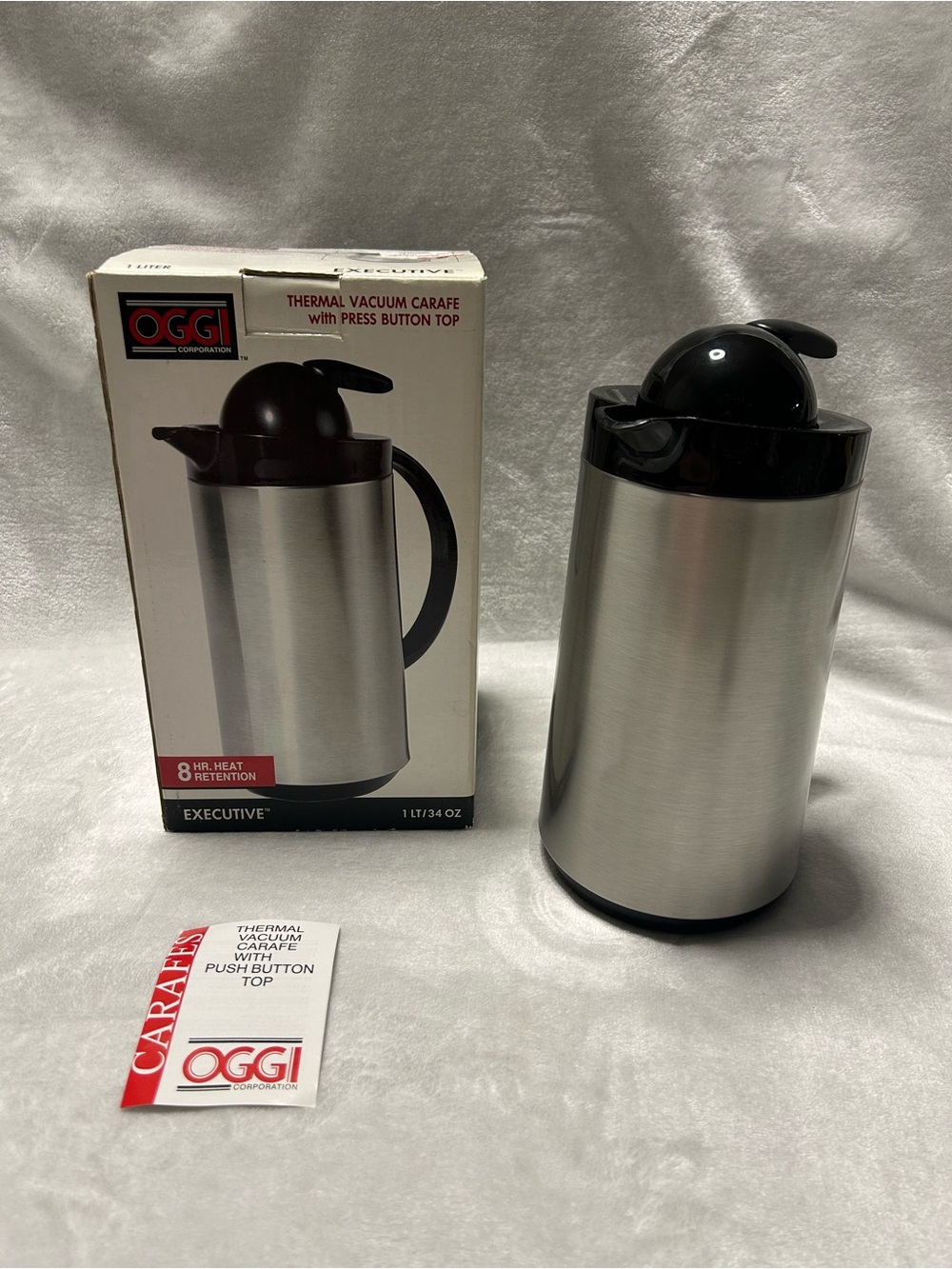 Oggi Corporation Executive thermal vacuum carafe press button top 1 liter 34 oz